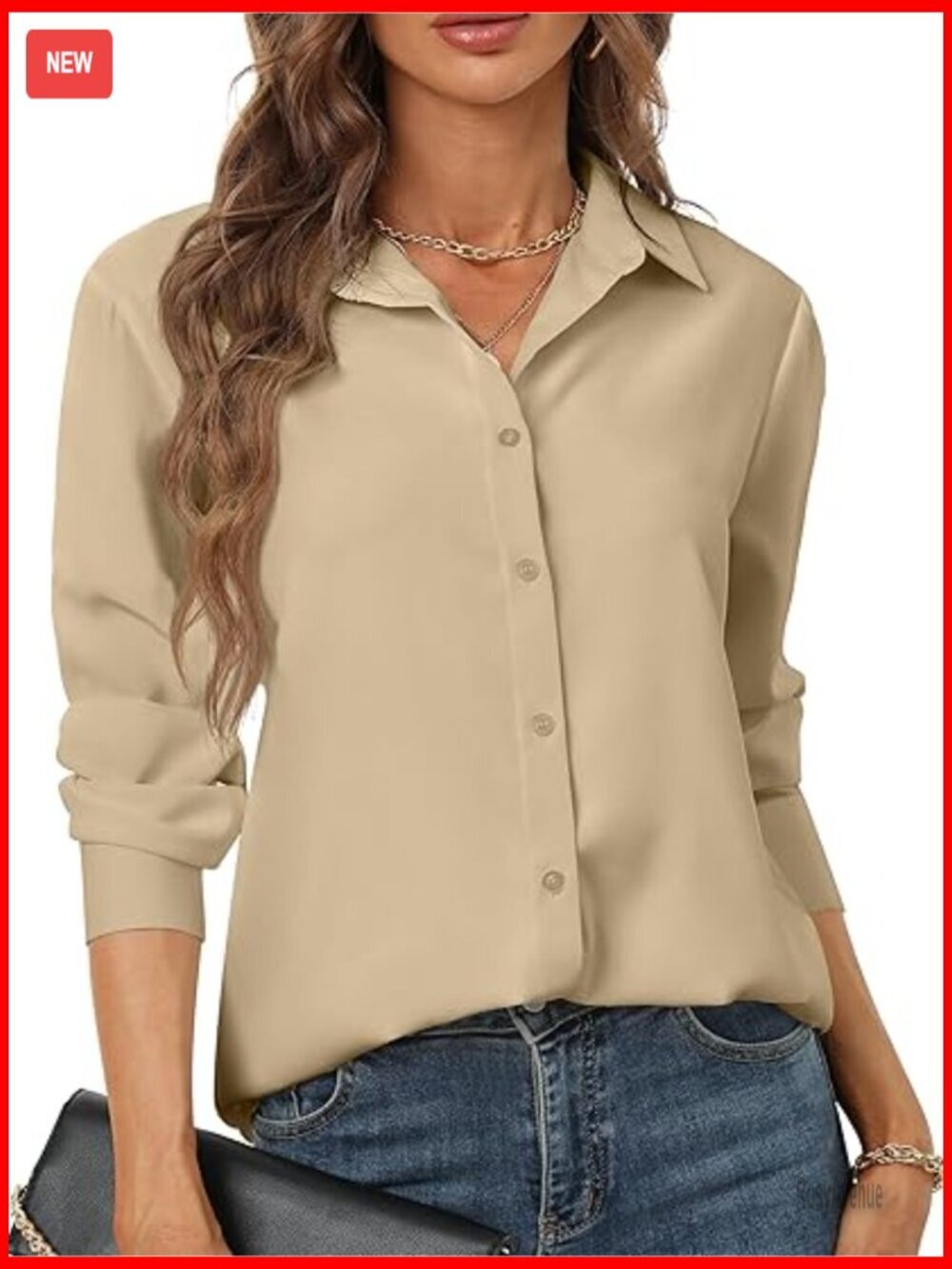 Women's Button Down Shirt Long Sleeve Classic Soft Blouse